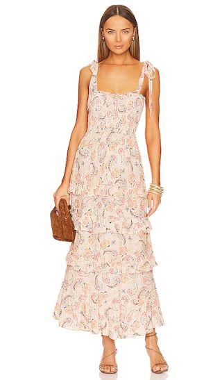 Maxine Midi Dress in Country Paisley Sand | Revolve Clothing (Global)