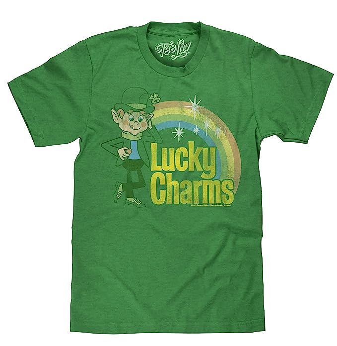 Tee Luv Lucky Charms Shirt - Vintage Lucky The Leprechaun Logo T-Shirt | Amazon (US)