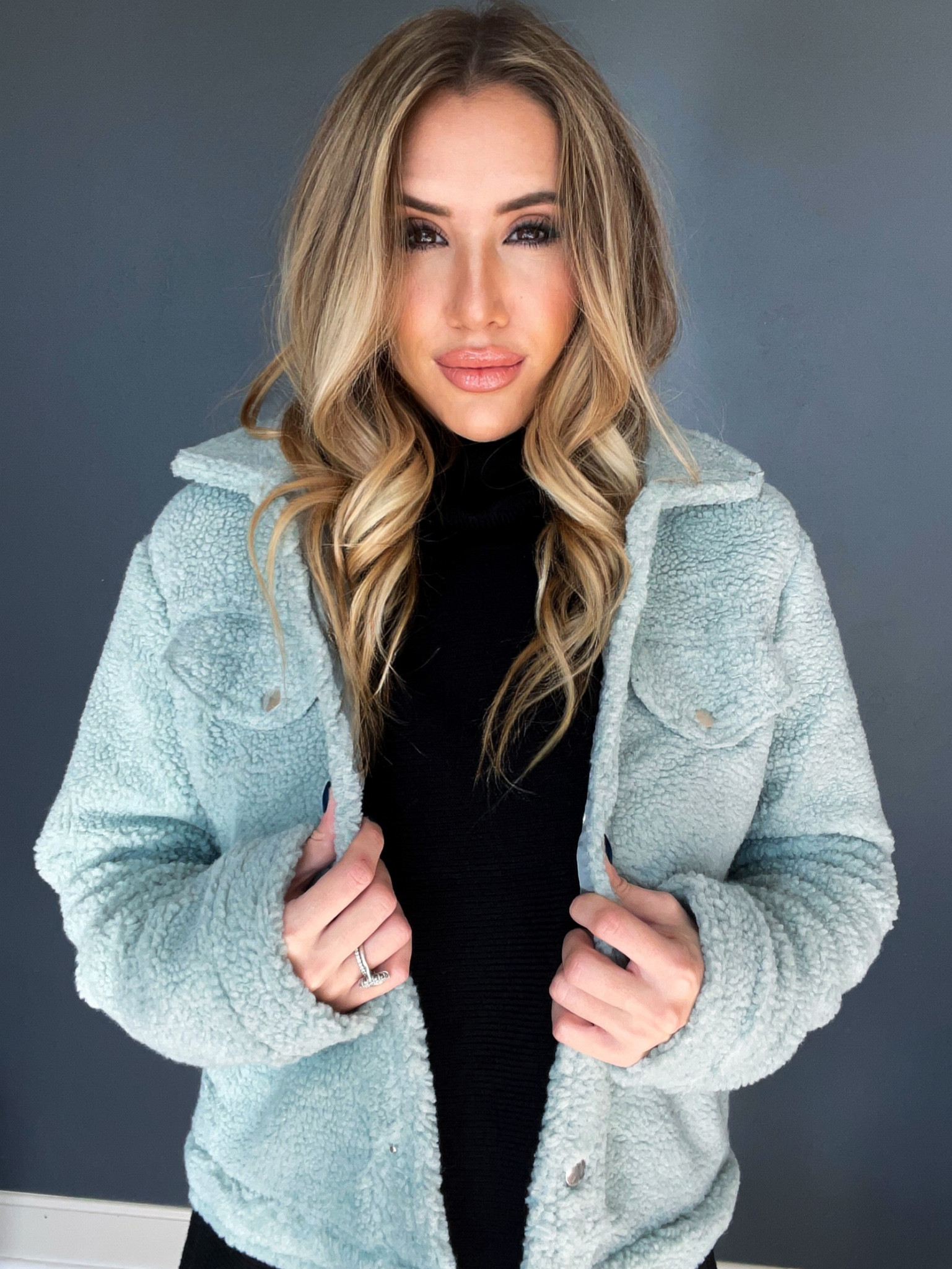 $26 on Black Friday sale!! Cozy all winter season 😍 wearing size 4 in Sage (mint green blue color) love a teddy Shacket. Also available in pink

#LTKsalealert #LTKCyberweek #LTKunder50