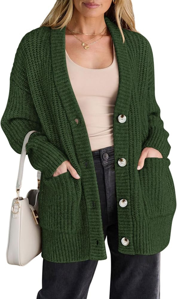PRETTYGARDEN Oversized Cardigan Sweaters for Women Button Up | Amazon (US)
