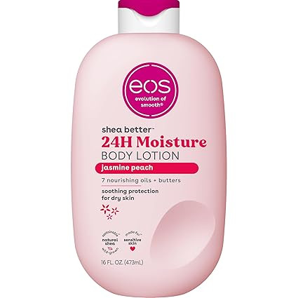 eos Shea Better Body Lotion Jasmine Peach, 24-Hour Moisture Skin Care, Lightweight & Non-Greasy, ... | Amazon (US)