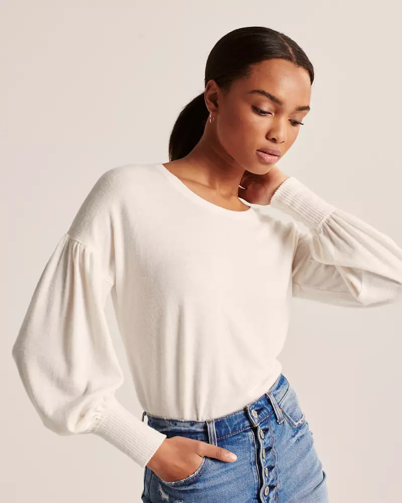 Long-Sleeve Puff-Sleeve Top | Abercrombie & Fitch US & UK