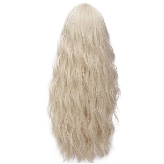 Probeauty Light Blonde Curly Wave Wig Women Long Wave Wig for Halloween Costume | Amazon (US)