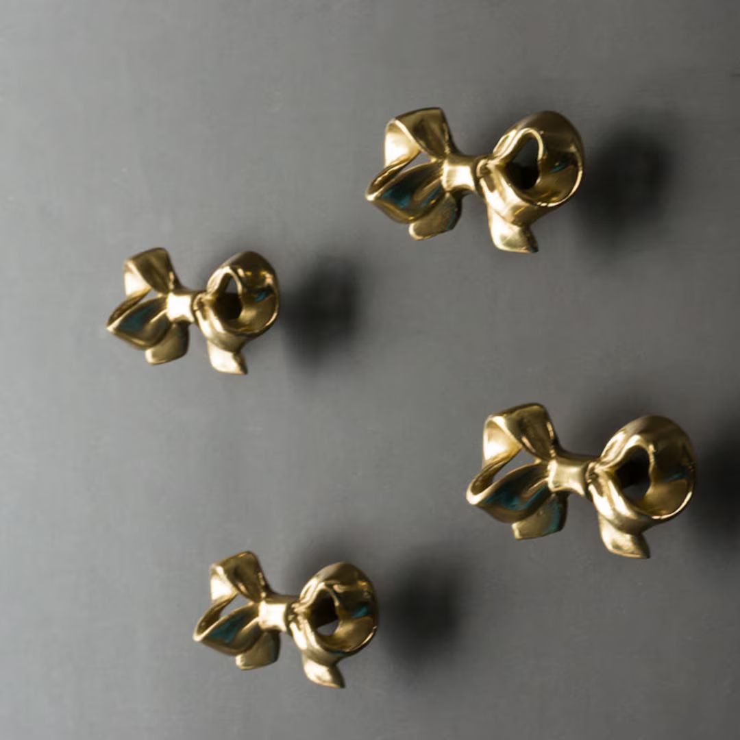 Bow Knobs Brass Drawer Pulls Wardrobe Knob Cabinet Knobs Modern Girl Room Drawer Knob - Etsy | Etsy (US)