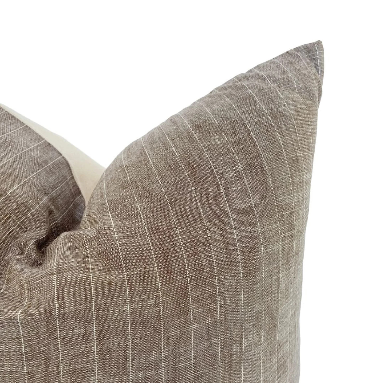 The Millie L Linen Stripe Throw Pillow L Grey and White Stripe - Etsy | Etsy (US)