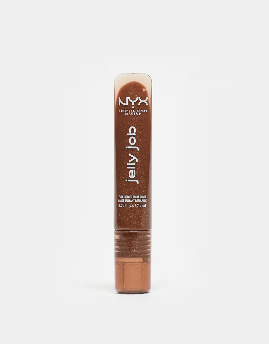 NYX Professional Makeup Jelly Job Full-Bodied High Shine Lip Gloss - Bling Me Jelly-Brown | ASOS (Global)