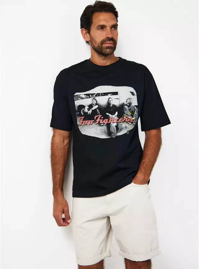 Buy  Foo Fighters Graphic Relaxed Fit T-Shirt L | Gifts for him | Tu | Tu Clothing