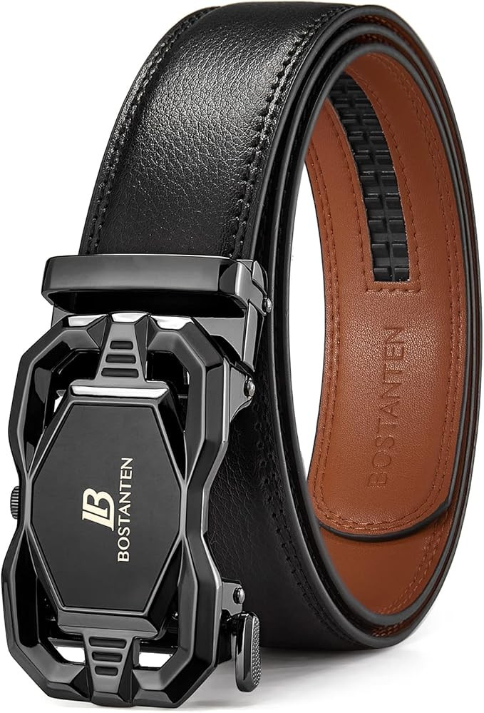 BOSTANTEN Mens Belt Leather Ratchet Belt For Men Dress and Casual with Adjustable Buckle, Trim to... | Amazon (US)
