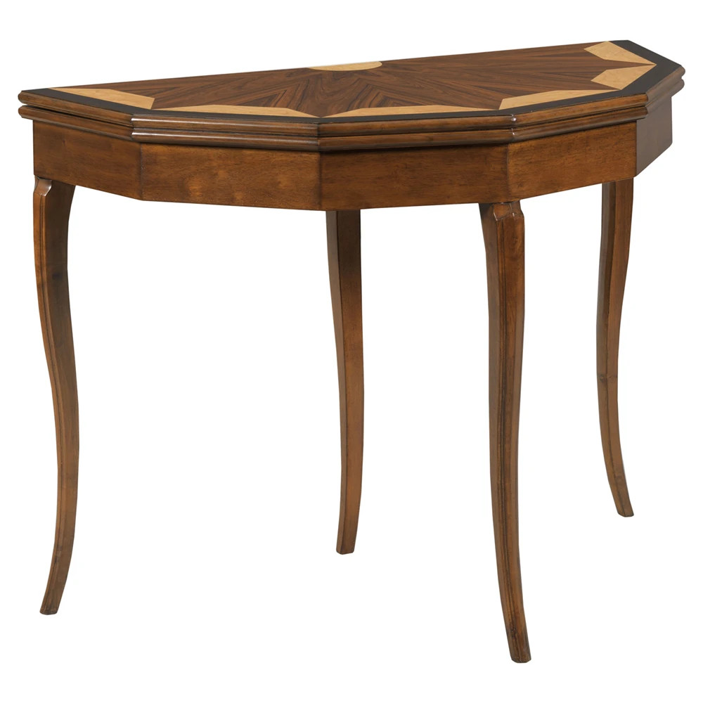 Windsor Updated Traditional Bordeaux Wood Flip Top Console Table | Kathy Kuo Home