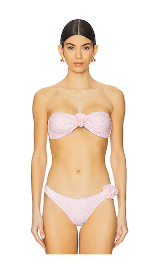 Nami Bikini Top in Peach Polka | Revolve Clothing (Global)