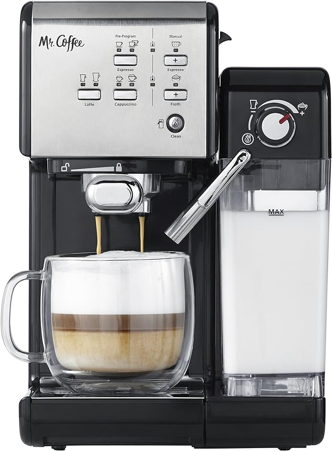 Mr. Coffee Espresso and Cappuccino Machine, Programmable Coffee Maker with Automatic Milk Frother... | Amazon (US)