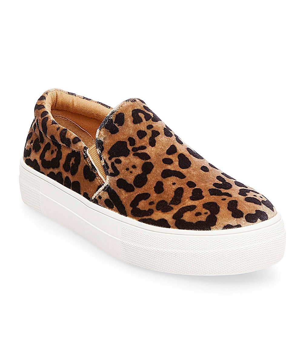 Steve Madden Women's Sneakers LEOPARD - Brown & Black Leopard Fuzzy Gills Slip-On Sneaker - Women | Zulily