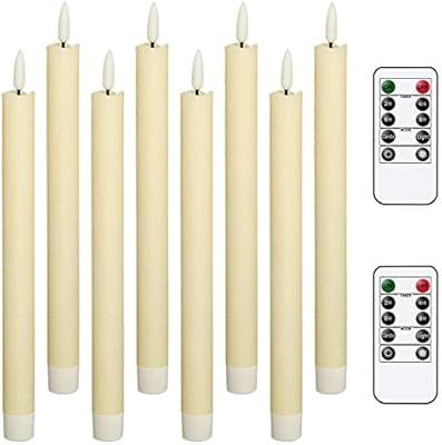 Eldnacele Flameless Taper Candles Flickering with Remote Timer Realistic 3D Wick, Battery Operate... | Amazon (US)
