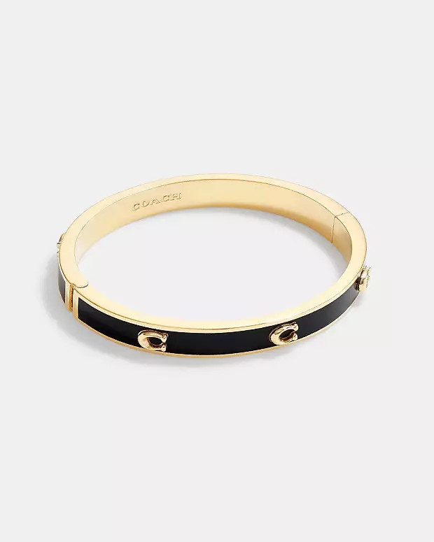 Pegged Signature Hinged Bangle | Coach (US)