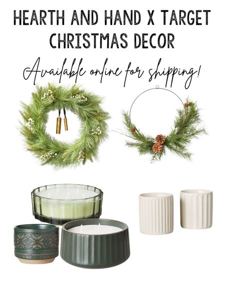 Some Target x Hearth and Hand Christmas decor is now available for shipping! Love these wreaths and candles! 

#LTKhome #LTKHoliday