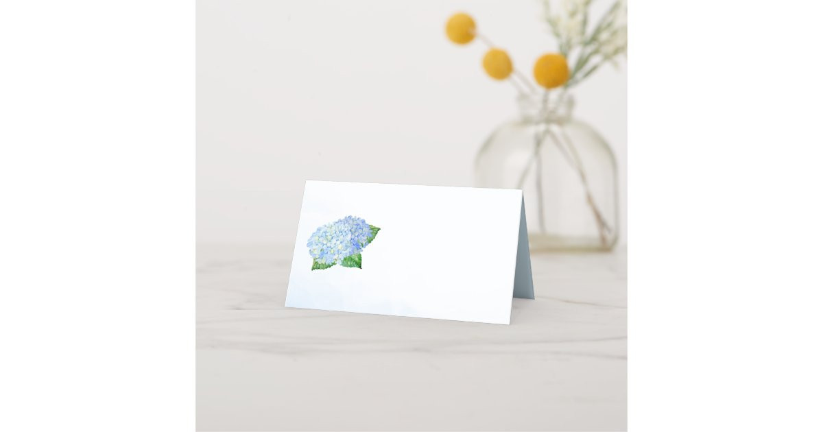 Blue Hydrangea Blank Place Cards | Zazzle | Zazzle
