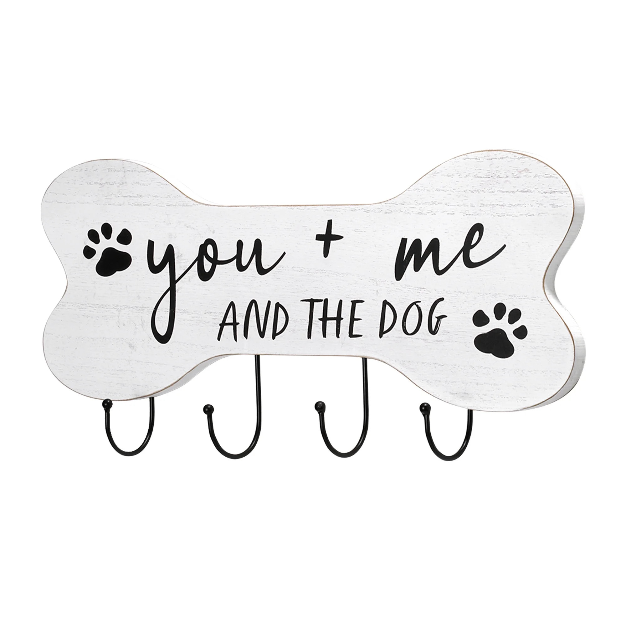 Mainstays Indoor Wooden You Me and the Dog Sign Hook White Farmhouse Style 7.75" x 15.75" | Walmart (US)