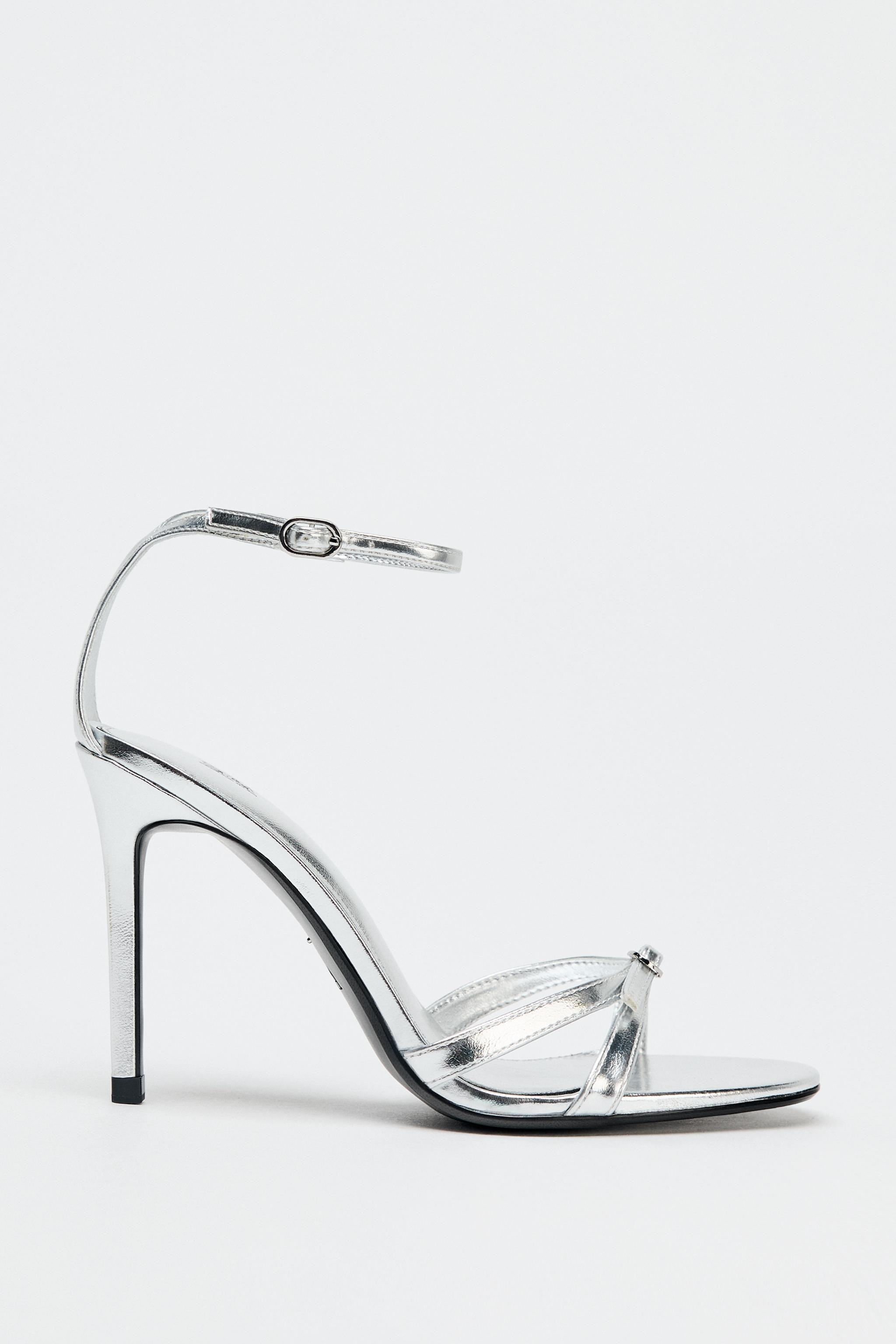 METALLIC HIGH-HEEL SANDALS | Zara UK