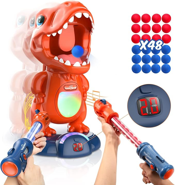 Eaglestone Movable Dinosaur Shooting Toys for Kids, Boy Toys Shooting Games with 2 Air Pump Gun, ... | Amazon (US)