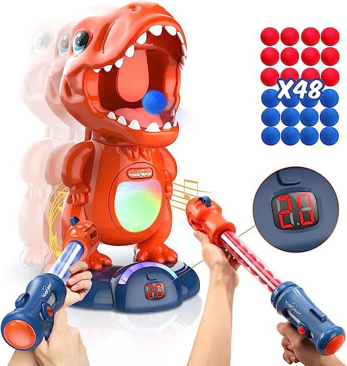 Eaglestone Movable Dinosaur Shooting Toys for Kids, Boy Toys Shooting Games with 2 Air Pump Gun, ... | Amazon (US)