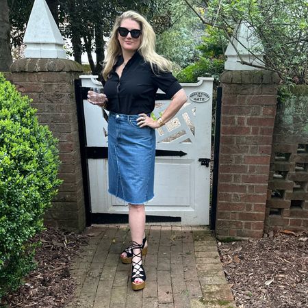 Don’t miss my @Saks Friends and Family Sale Favorites. This look is for a casual night out. I can’t resist a denim skirt these days. #Saks #SaksPartner

#LTKsalealert #LTKstyletip #LTKover40