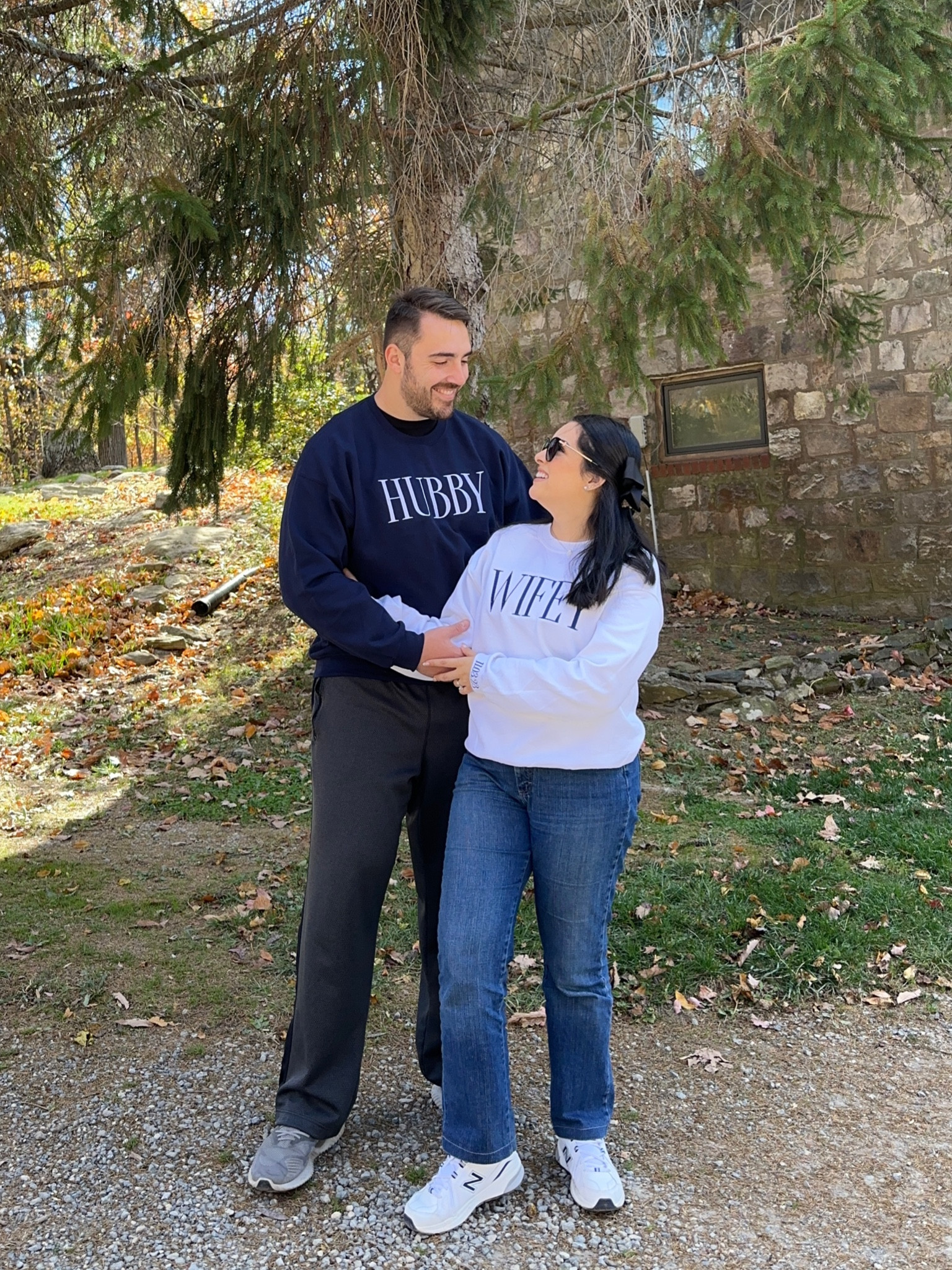 Wifey and hubby matching sweatshirts!❤️☺️ #matchingsweatshirts #matchingcrewnecks #customizecrewnecks