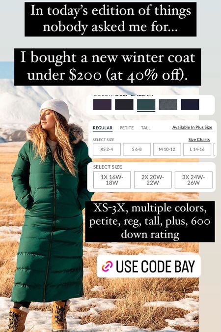 Need a warm winter jacket? Comes in petites, tall, straight, and plus sizes. Variety of colors available also  

#LTKmidsize #LTKsalealert #LTKplussize