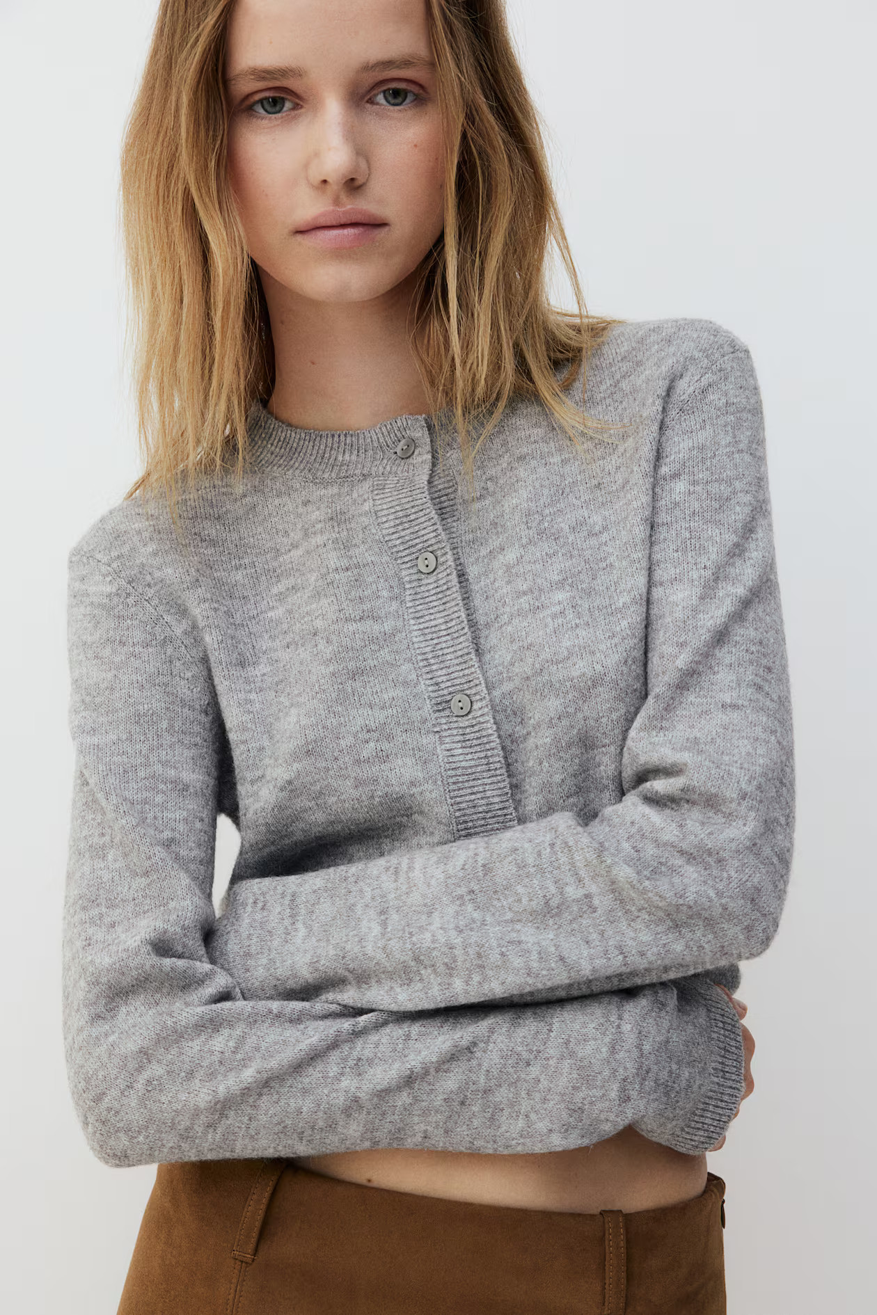 Fine-Knit Cardigan - Gray melange - Ladies | H&M US | H&M (US + CA)