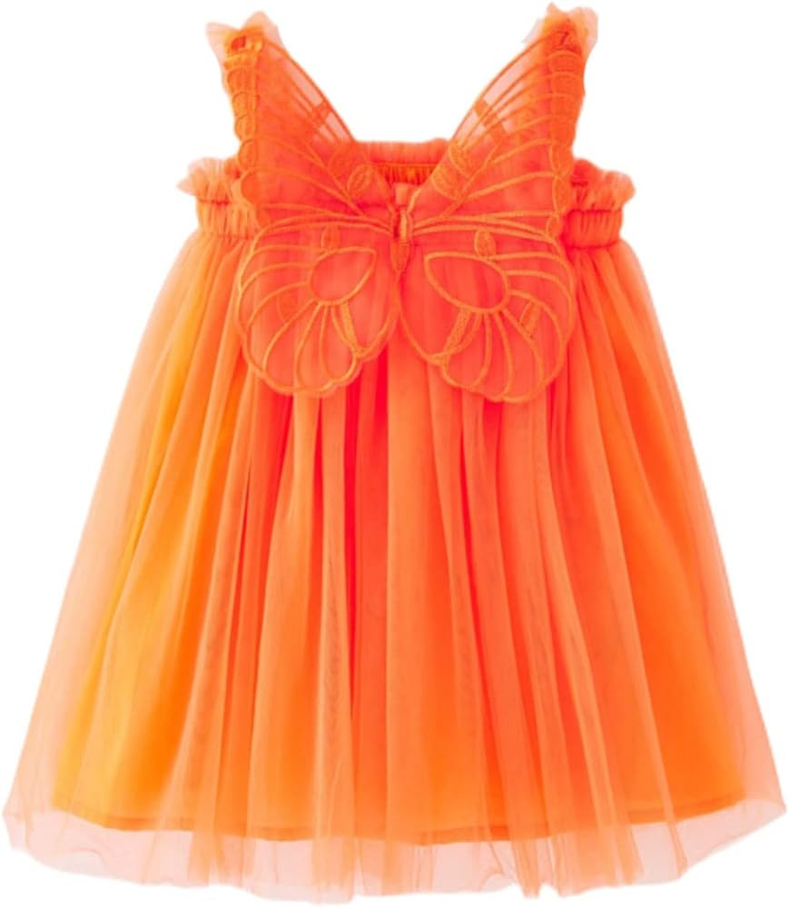 Toddler Baby Girl Butterfly Wings Dress Sleeveless Tulle Tutu Dress Wedding Birthday Fairy Dress ... | Amazon (US)