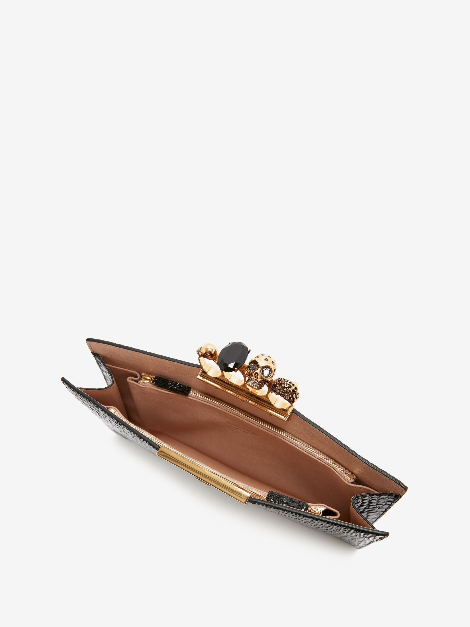 Women's Jewelled Flat Pouch in Black | Alexander McQueen