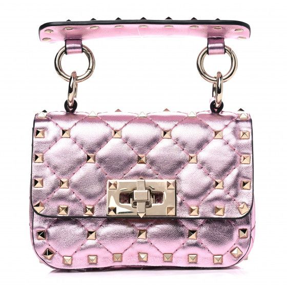 VALENTINO

Metallic Nappa Micro Rockstud Spike Shoulder Bag Pink | Fashionphile