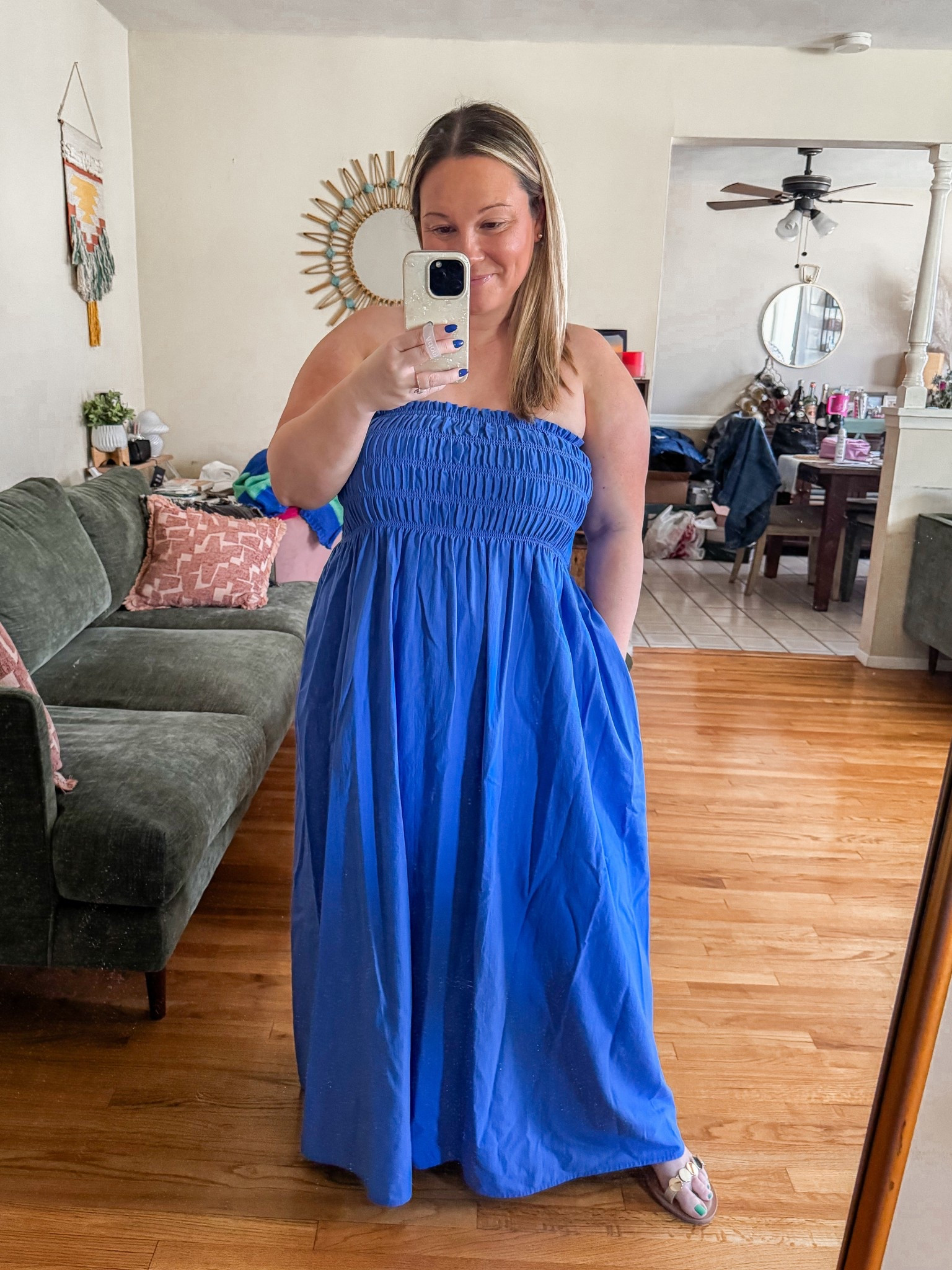 Midsize spring dress
Midi dress size MEDIUM size down it runs big and the bust is super stretchy 
Comes in other colors and prints 
Sandals run tts and are comfy 

Spring style, spring dress, target style, target finds, spring break style, vacation dress, Easter dress, petite style 

#LTKMidsize #LTKPetite #LTKSeasonal