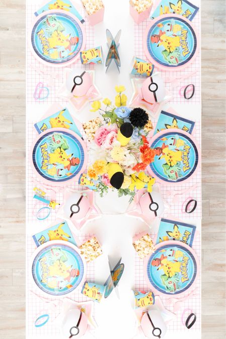 Pokemon! But “Power Up” to PINK!
⚡️⚡️⚡️
Let’s set the table for a PINK Pokémon party! This set-up is perfect for the Pokémon Trainer that prefers pink over primary colors.

Layer this 
 Pokémon party set, which includes all of their favorite characters, with pink plates, napkins, popcorn boxes and more.
They’ll love the Pokémon ball cups even more with a quick & easy update to pink! Ready to catch & contain those Jigglypuffs, Mews & Clefairies! Gotta Catch Em’ All!

FOLLOW along for my Pink Pokémon DIYs and more Party Ideas!
#pokemonparty #pinkpokemon #pokemonpartyideas #kidspartyideas #girlspokemonparty


#LTKParties #LTKSeasonal #LTKKids