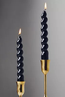 High Shine Spiral Taper Candles, Set of 2 | Anthropologie (US)