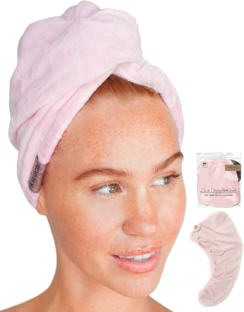 Kitsch Microfiber Hair Towel Wrap for Women - Quick Dry Towel | Microfiber Towel for Hair | Hair ... | Amazon (US)