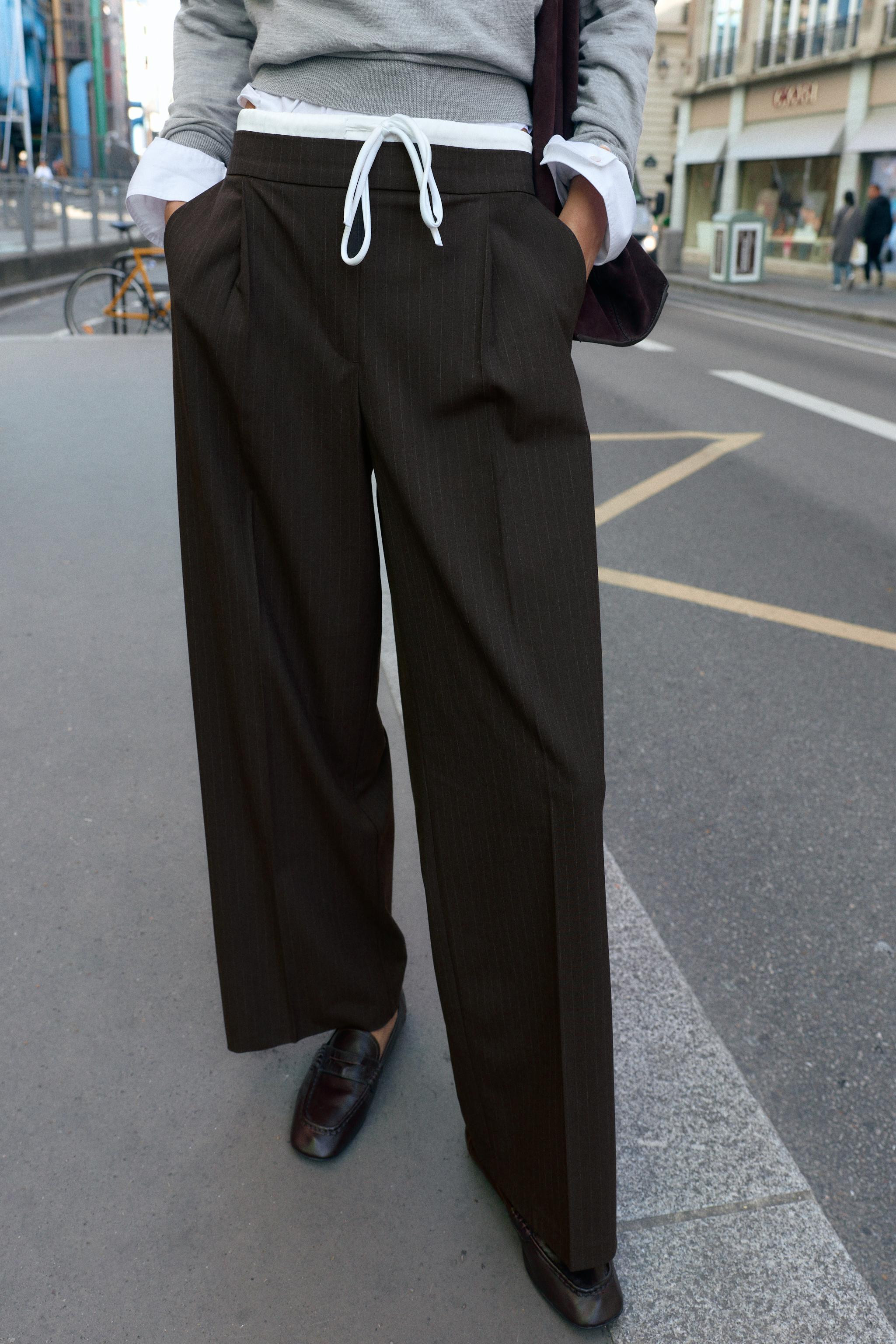 DOUBLE WAISTBAND WIDE LEG PANTS | Zara US