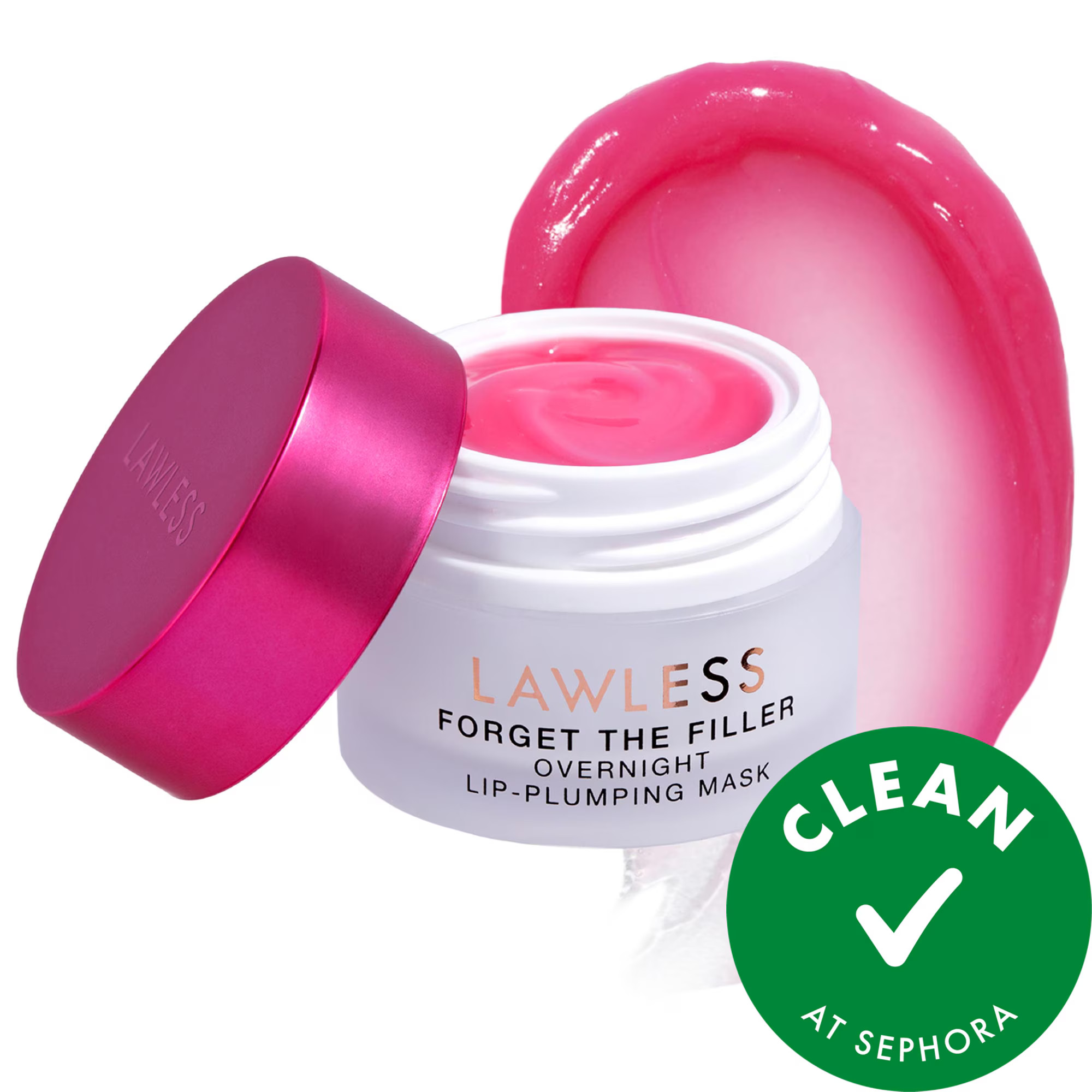 LAWLESS Forget The Filler Overnight Lip Plumping Mask Juicy Watermelon 0.28 oz / 8 ml | Sephora (US)