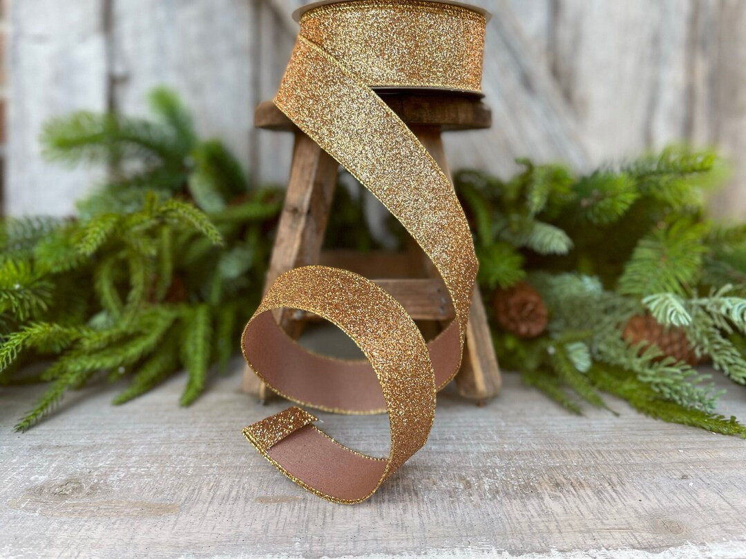 1.5 Light Gold Diamond Dust Ribbon Gold Ribbon - Etsy | Etsy (US)