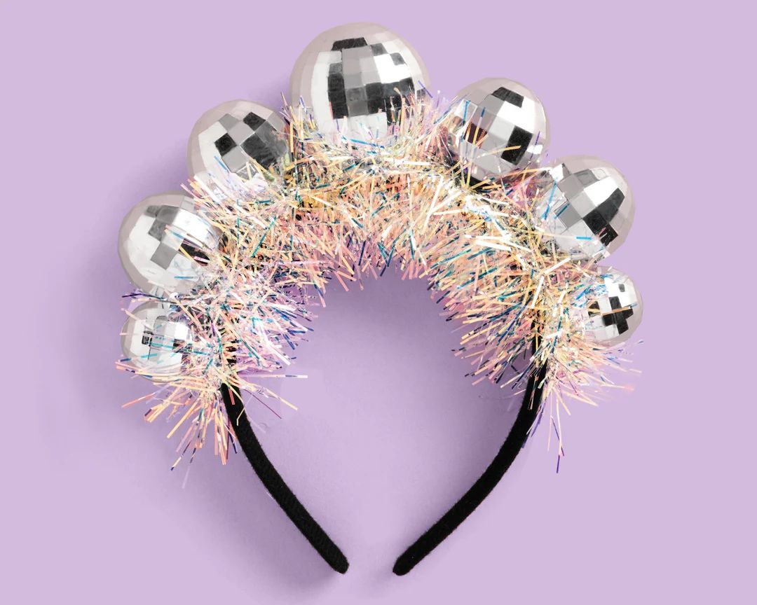 xo, Fetti Disco Ball Headband Birthday Party + New Years Eve - Fits Adult + Child - Last Disco, D... | Etsy (US)