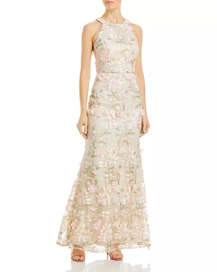 Appliquéd Embroidered Halter Gown | Bloomingdale's (US)