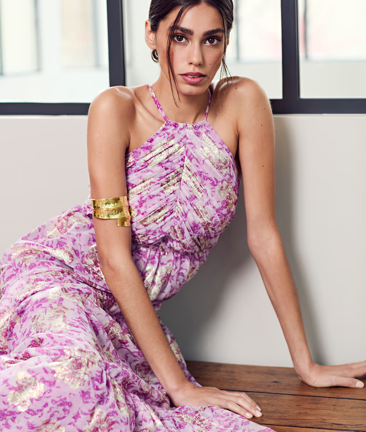 Robe longue à fines bretelles pailletée POLYESTER - ETAM | Etam FR