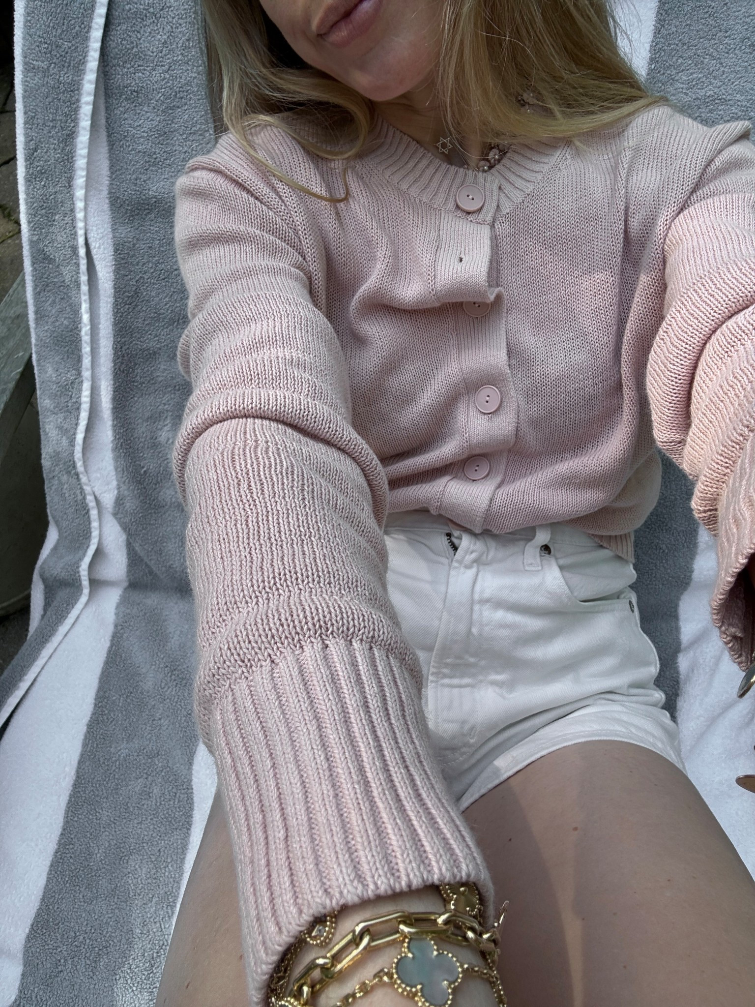 The prettiest cardigan! Wore it over my swimsuit. 