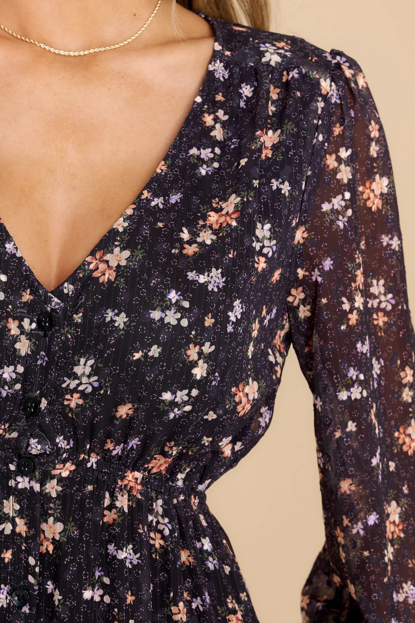 Share Your Story Black Floral Print Maxi Dress | Red Dress 