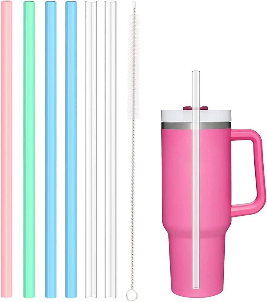 6Pack Replacement Straws for Stanley 40oz 30oz 20oz 14oz Tumbler, Reusable Plastic and Flexible S... | Amazon (US)