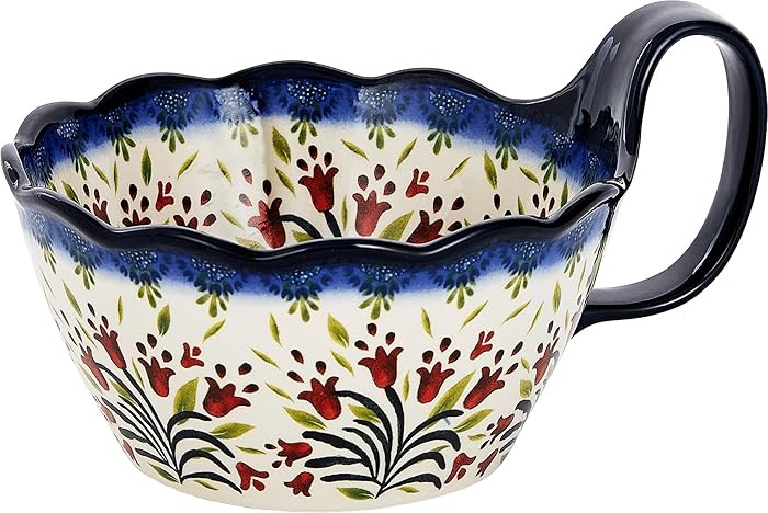 Handpainted Soup Bowl with Handle, 34 oz French Onion Soup Bowls Microwave & Oven Safe, Pasta Bow... | Amazon (US)
