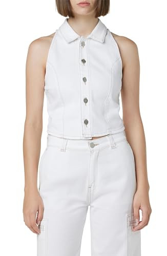 HUDSON Women's Denim Halter Vest, White | Amazon (US)