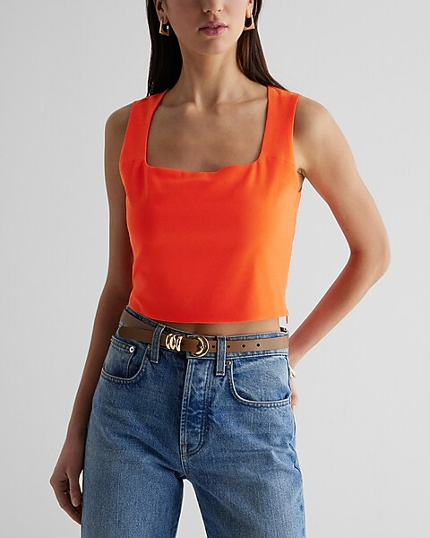 Square Neck Cropped Tank | Express
