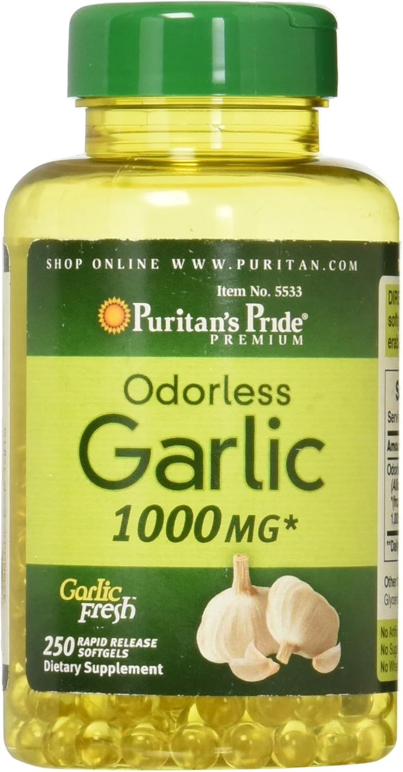 Puritan's Pride Odorless Garlic 1000 Mg Rapid Release Softgels, 250Count | Amazon (US)