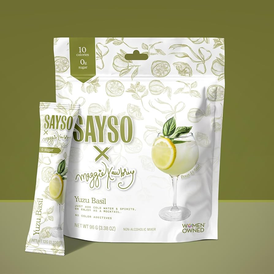 SAYSO x Maggie Awbrey Yuzu Basil Cocktail Sticks | Craft Cocktail or Mocktail in 1 Min, Just Add ... | Amazon (US)