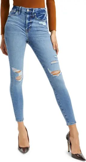 Good American Good Legs High Waist Ripped Skinny Jeans | Nordstrom | Nordstrom